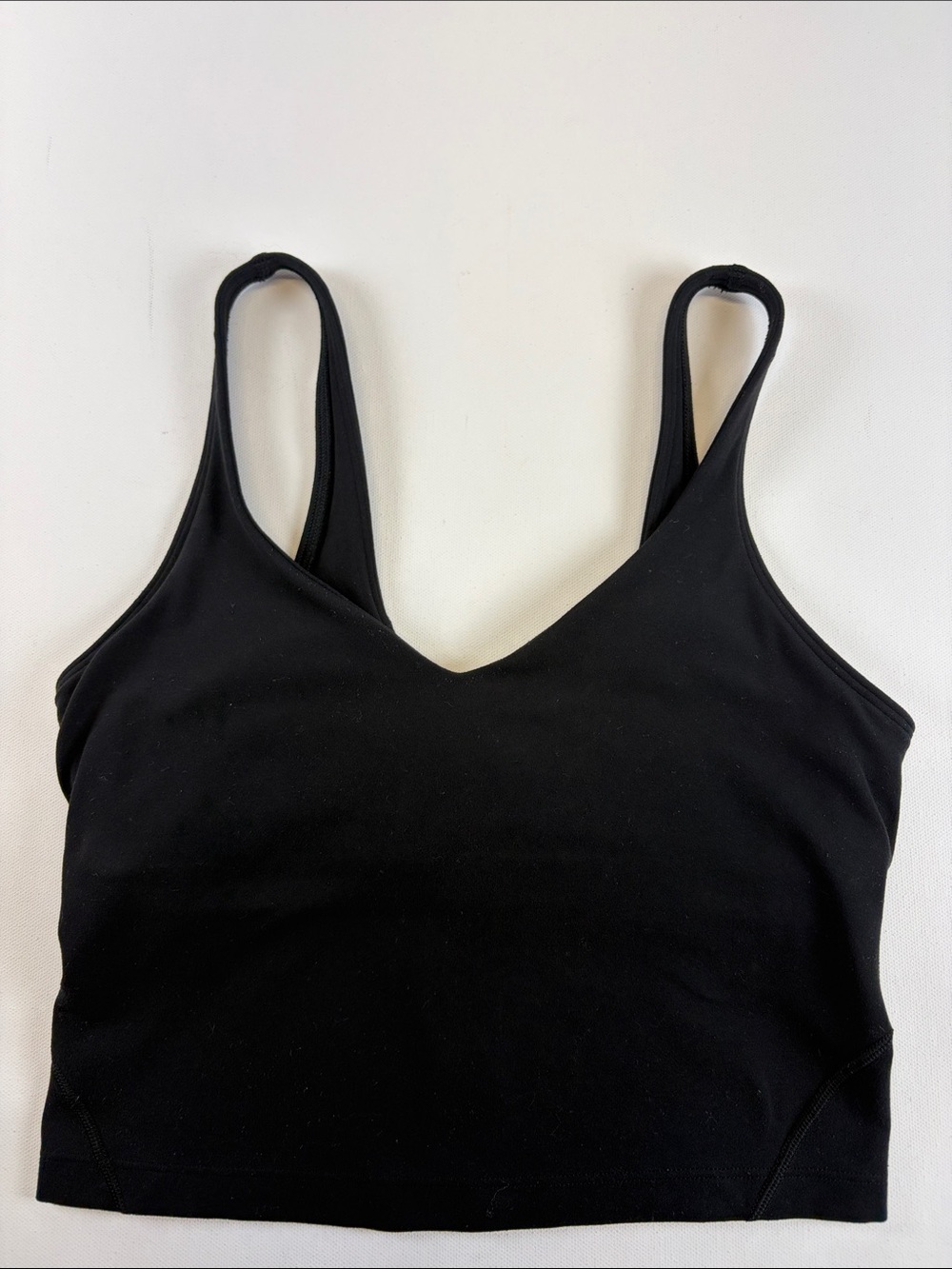 LULULEMON ALIGN BLACK SHELF BRA CROPPED TANK TOP SIZE 4